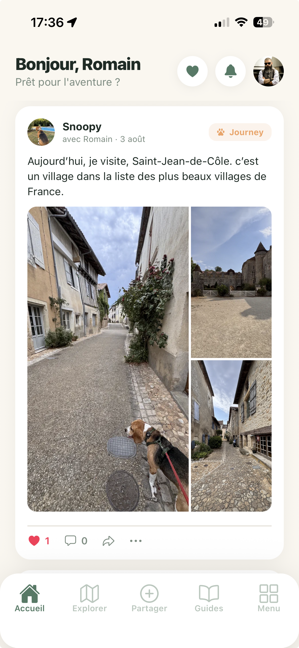 Aperçu de l'application FurryJourney 1/6